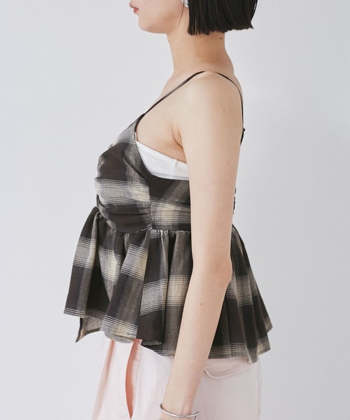 VIS（ビス）の「オンブレチェックリボンビスチェ（キャミソール・レディース・ベージュ系その他/ブラック系その他・FREE）」の17枚目の写真