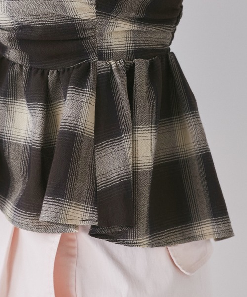 VIS（ビス）の「オンブレチェックリボンビスチェ（キャミソール・レディース・ベージュ系その他/ブラック系その他・FREE）」の10枚目の写真