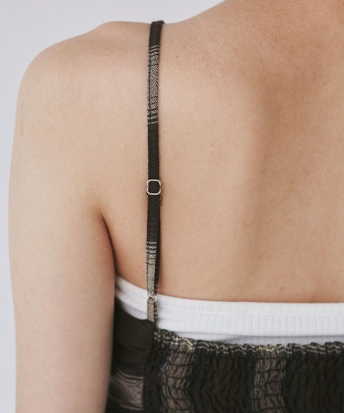 VIS（ビス）の「オンブレチェックリボンビスチェ（キャミソール・レディース・ベージュ系その他/ブラック系その他・FREE）」の12枚目の写真