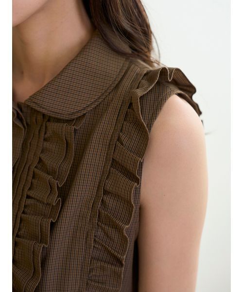 ノースリクロップドフリルシャツ ノースリクロップドフリルシャツ(シャツ・ブラウス)｜トップス