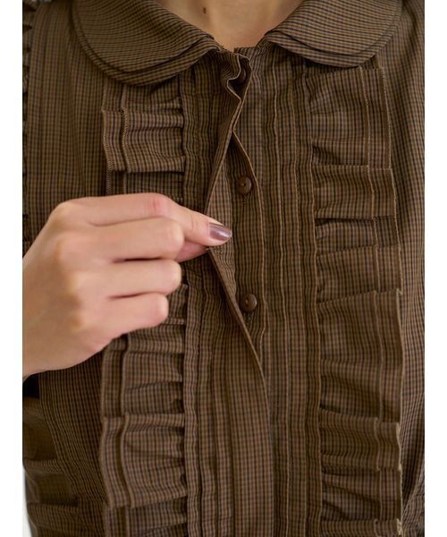 ノースリクロップドフリルシャツ（シャツ/ブラウス）｜SNIDEL