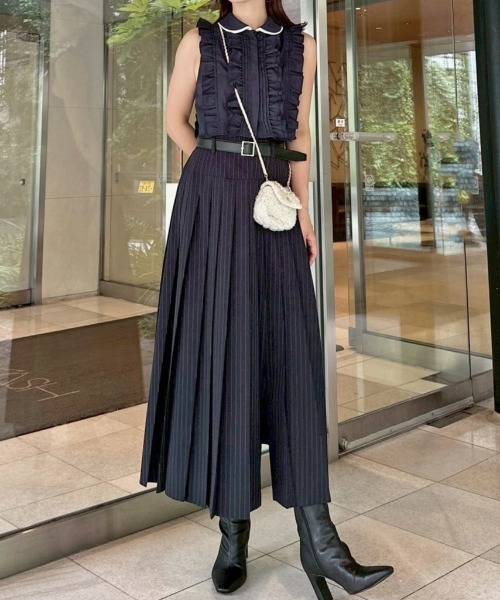 ノースリクロップドフリルシャツ（シャツ/ブラウス）｜SNIDEL