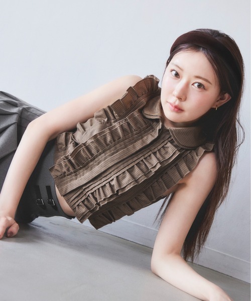 ノースリクロップドフリルシャツ（シャツ/ブラウス）｜SNIDEL