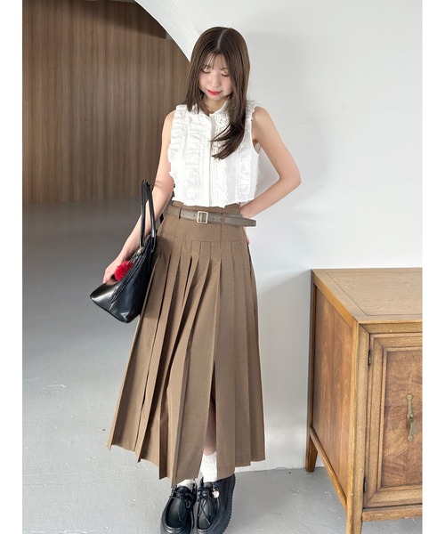 ノースリクロップドフリルシャツ ノースリクロップドフリルシャツ(シャツ・ブラウス)｜トップス