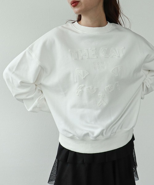 Cepica（セピカ）の「CAT刺繍スウェット（スウェット・レディース・ホワイト/ブラック・FREE）」の13枚目の写真