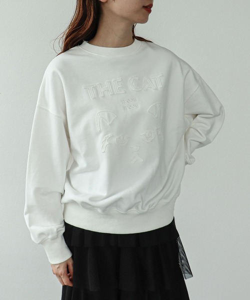 Cepica（セピカ）の「CAT刺繍スウェット（スウェット・レディース・ホワイト/ブラック・FREE）」の11枚目の写真