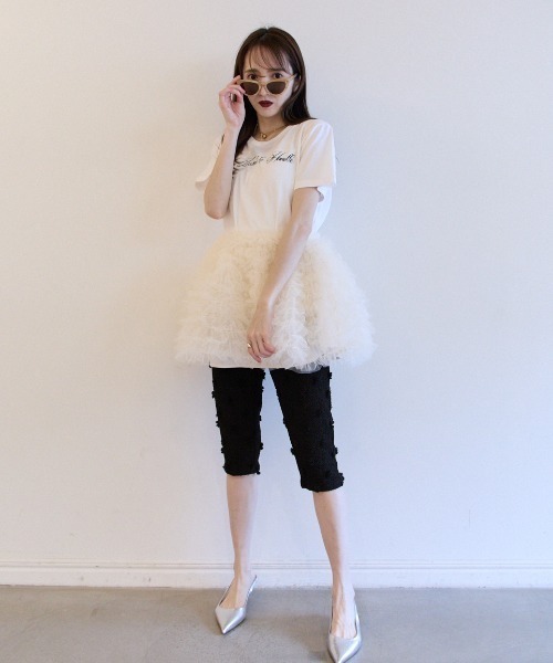 HONEY MI HONEY(ハニーミーハニー)の「Too Sweet to Handle T-shirt(Tシャツ/カットソー・レディース・ブラック/サックスブルー/ホワイト/ピンク・FREE)」の7枚目の写真