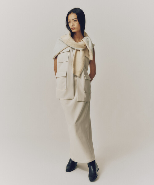 Firsthand(ファーストハンド)の「Firsthand/ファーストハンド ダブルクロス 4ポケット ジレ / ベスト(ベスト・レディース・ブラック/オフホワイト・フリ-)」の3枚目の写真