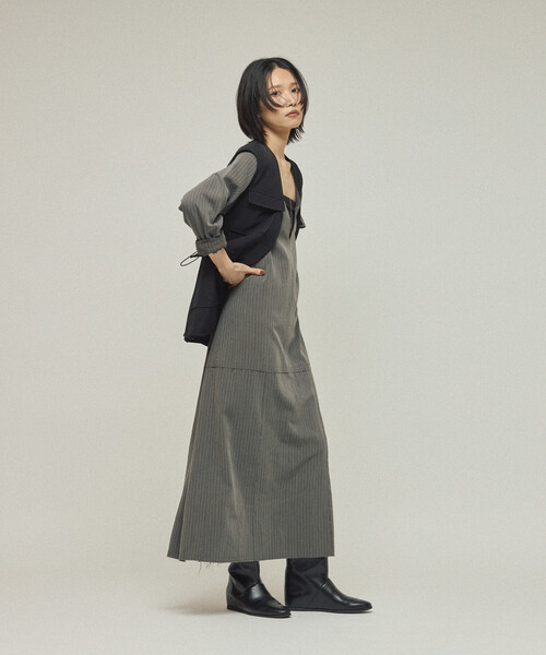 Firsthand(ファーストハンド)の「Firsthand/ファーストハンド ダブルクロス 4ポケット ジレ / ベスト(ベスト・レディース・ブラック/オフホワイト・フリ-)」の15枚目の写真