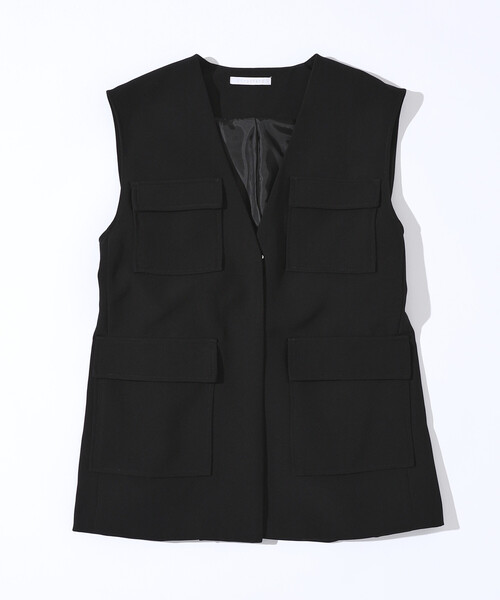 Firsthand(ファーストハンド)の「Firsthand/ファーストハンド ダブルクロス 4ポケット ジレ / ベスト(ベスト・レディース・ブラック/オフホワイト・フリ-)」の16枚目の写真