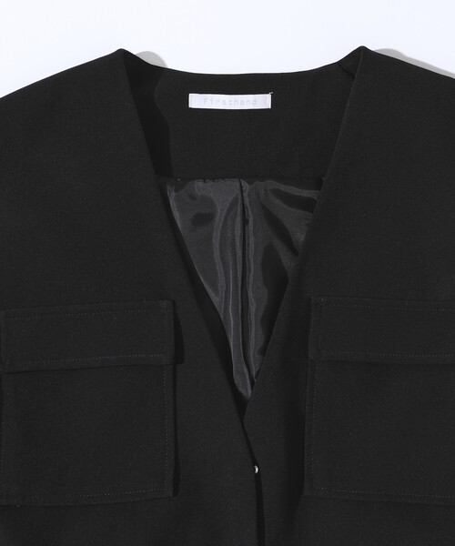 Firsthand(ファーストハンド)の「Firsthand/ファーストハンド ダブルクロス 4ポケット ジレ / ベスト(ベスト・レディース・ブラック/オフホワイト・フリ-)」の17枚目の写真