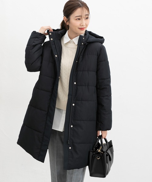 Honeys(ハニーズ)の「【非フッ素撥水加工】ファイバーダウンコート(ダウンジャケット/コート・レディース・ネイビー/モカ/ブラック・L/LL/M/S)」の1枚目の写真