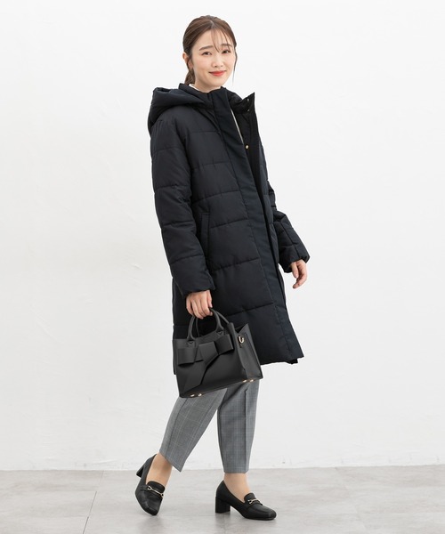 Honeys(ハニーズ)の「【非フッ素撥水加工】ファイバーダウンコート(ダウンジャケット/コート・レディース・ネイビー/モカ/ブラック・L/LL/M/S)」の14枚目の写真