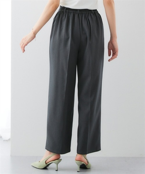 7days Life Styling(セブンデイズライフスタイリング)の「ウール調ワイドストレートパンツ(しわになりにくい・洗濯機OK)<大きいサイズ有>(スラックス・レディース・チェック/チャコール・S/3L/LL/L/M)」の14枚目の写真