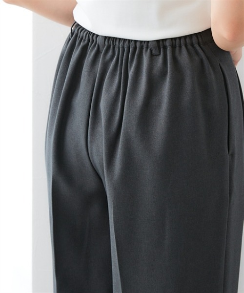 7days Life Styling(セブンデイズライフスタイリング)の「ウール調ワイドストレートパンツ(しわになりにくい・洗濯機OK)<大きいサイズ有>(スラックス・レディース・チェック/チャコール・S/3L/LL/L/M)」の16枚目の写真