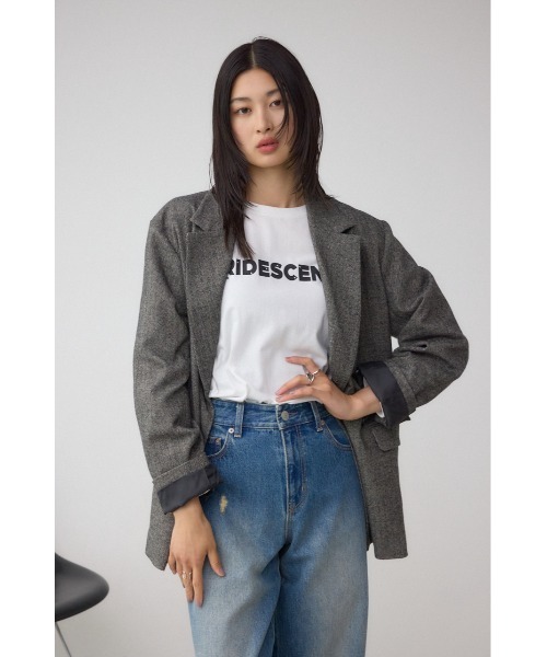 AZUL by moussy（アズールバイマウジー）の「ダブルテーラードジャケット（テーラードジャケット・レディース・ブラック系その他/杢グレー・FREE）」の4枚目の写真