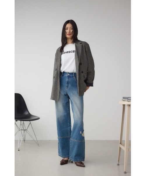 AZUL by moussy（アズールバイマウジー）の「ダブルテーラードジャケット（テーラードジャケット・レディース・ブラック系その他/杢グレー・FREE）」の5枚目の写真