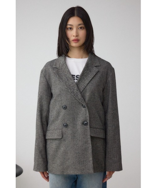 AZUL by moussy（アズールバイマウジー）の「ダブルテーラードジャケット（テーラードジャケット・レディース・ブラック系その他/杢グレー・FREE）」の6枚目の写真