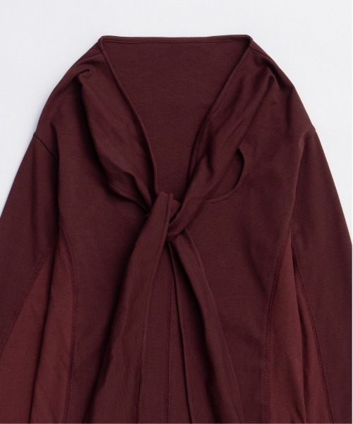 MAISON SPECIAL(メゾンスペシャル)の「Ribbon Cutout Tops/リボンカットアウトトップス(Tシャツ/カットソー・レディース・ボルドー/ブラック/ホワイト・FREE)」の14枚目の写真