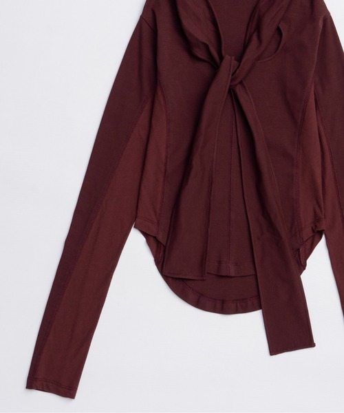 MAISON SPECIAL(メゾンスペシャル)の「Ribbon Cutout Tops/リボンカットアウトトップス(Tシャツ/カットソー・レディース・ボルドー/ブラック/ホワイト・FREE)」の16枚目の写真