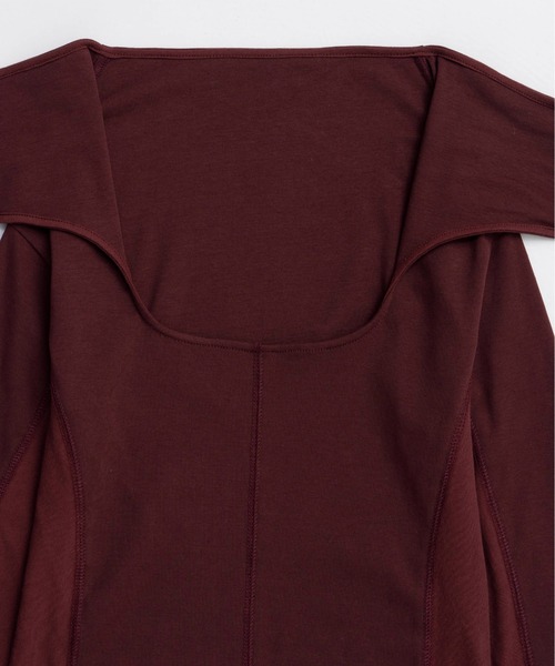 MAISON SPECIAL(メゾンスペシャル)の「Ribbon Cutout Tops/リボンカットアウトトップス(Tシャツ/カットソー・レディース・ボルドー/ブラック/ホワイト・FREE)」の15枚目の写真