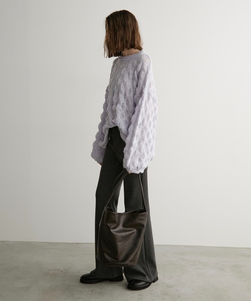 LOSCa（ロスカ）の「ポコポコニットプルオーバー（ニット/セーター・レディース・アイボリー/チャコールグレー/ライトブルー・FREE）」の22枚目の写真