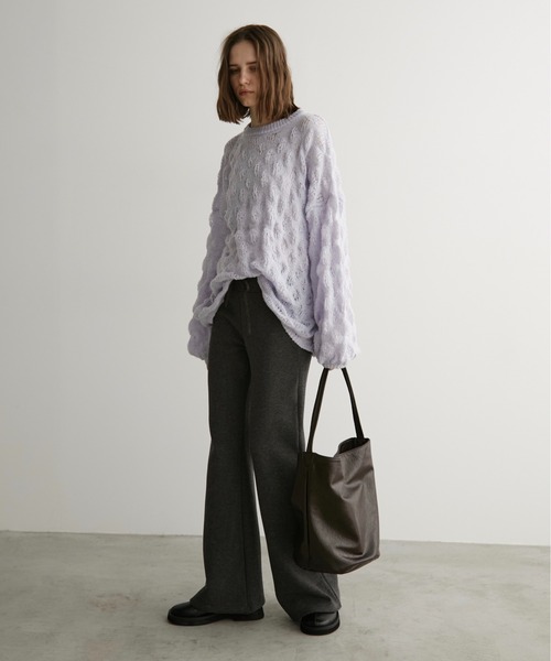 LOSCa（ロスカ）の「ポコポコニットプルオーバー（ニット/セーター・レディース・アイボリー/チャコールグレー/ライトブルー・FREE）」の20枚目の写真