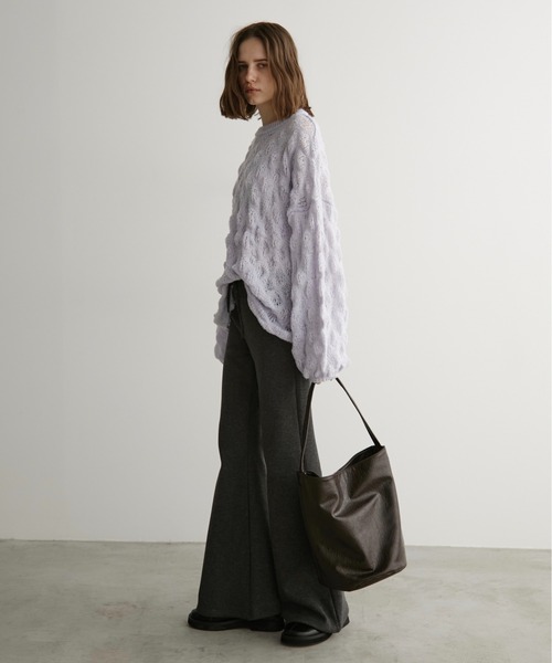 LOSCa（ロスカ）の「ポコポコニットプルオーバー（ニット/セーター・レディース・アイボリー/チャコールグレー/ライトブルー・FREE）」の21枚目の写真