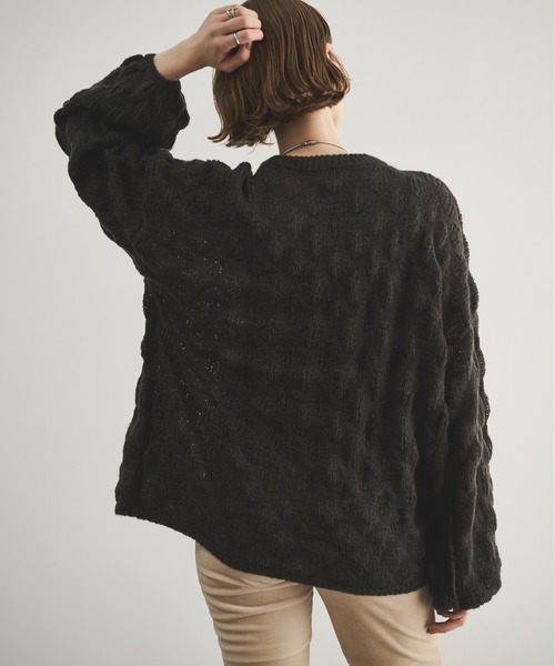 LOSCa（ロスカ）の「ポコポコニットプルオーバー（ニット/セーター・レディース・アイボリー/チャコールグレー/ライトブルー・FREE）」の8枚目の写真