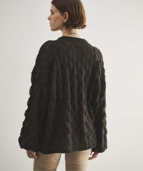 LOSCa（ロスカ）の「ポコポコニットプルオーバー（ニット/セーター・レディース・アイボリー/チャコールグレー/ライトブルー・FREE）」の7枚目の写真