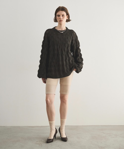 LOSCa（ロスカ）の「ポコポコニットプルオーバー（ニット/セーター・レディース・アイボリー/チャコールグレー/ライトブルー・FREE）」の11枚目の写真