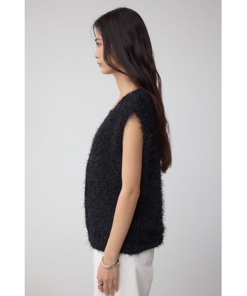 AZUL by moussy(アズールバイマウジー)の「ラメフェザーVネックニットベスト(ベスト・レディース・ブラウン/ブラック/アイボリー・FREE)」の17枚目の写真