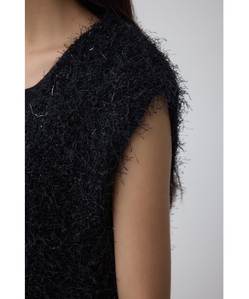 AZUL by moussy(アズールバイマウジー)の「ラメフェザーVネックニットベスト(ベスト・レディース・ブラウン/ブラック/アイボリー・FREE)」の20枚目の写真