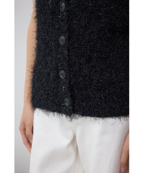 AZUL by moussy(アズールバイマウジー)の「ラメフェザーVネックニットベスト(ベスト・レディース・ブラウン/ブラック/アイボリー・FREE)」の21枚目の写真