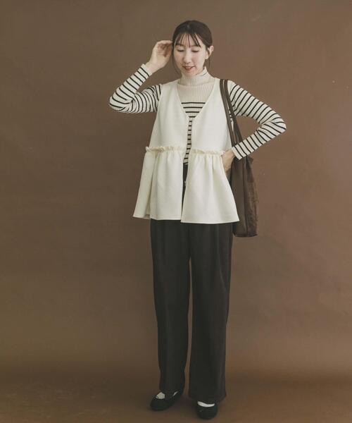 ITEMS URBANRESEARCH（アイテムズ アーバンリサーチ）の「『イージーケア』ティアードジレベスト（ベスト・レディース・オフホワイト/ブラック・FREE）」の5枚目の写真