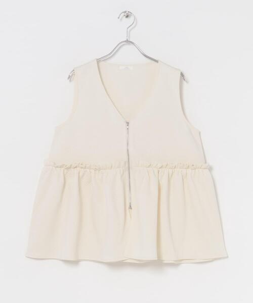 ITEMS URBANRESEARCH（アイテムズ アーバンリサーチ）の「『イージーケア』ティアードジレベスト（ベスト・レディース・オフホワイト/ブラック・FREE）」の6枚目の写真