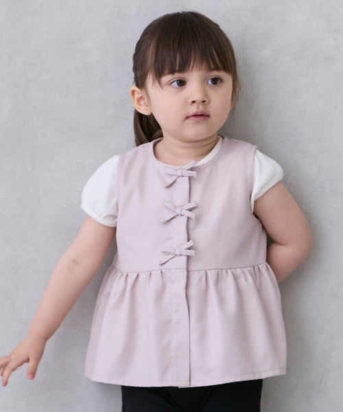 petit main(プティマイン)の「ひんやりクールペプラムトップス(ベスト・キッズ・ライトブルー/ライトピンク・L/M/S)」の1枚目の写真