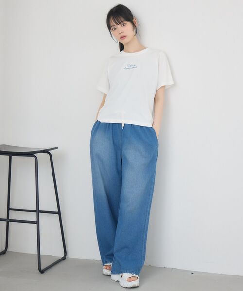 RETRO GIRL(レトロガール)の「ラメジェルプリントTEE(Tシャツ/カットソー・レディース・イエロー/チャコールグレー/オフホワイト・FREE)」の6枚目の写真