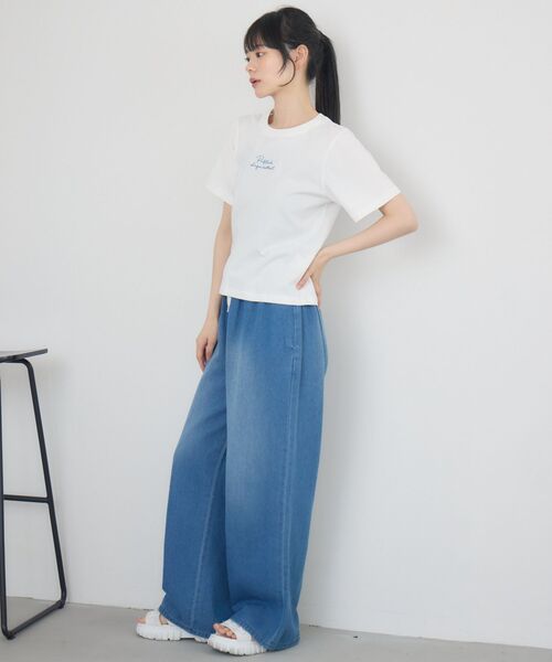 RETRO GIRL(レトロガール)の「ラメジェルプリントTEE(Tシャツ/カットソー・レディース・イエロー/チャコールグレー/オフホワイト・FREE)」の9枚目の写真