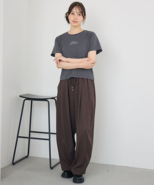 RETRO GIRL(レトロガール)の「ラメジェルプリントTEE(Tシャツ/カットソー・レディース・イエロー/チャコールグレー/オフホワイト・FREE)」の14枚目の写真