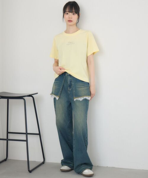 RETRO GIRL(レトロガール)の「ラメジェルプリントTEE(Tシャツ/カットソー・レディース・イエロー/チャコールグレー/オフホワイト・FREE)」の22枚目の写真