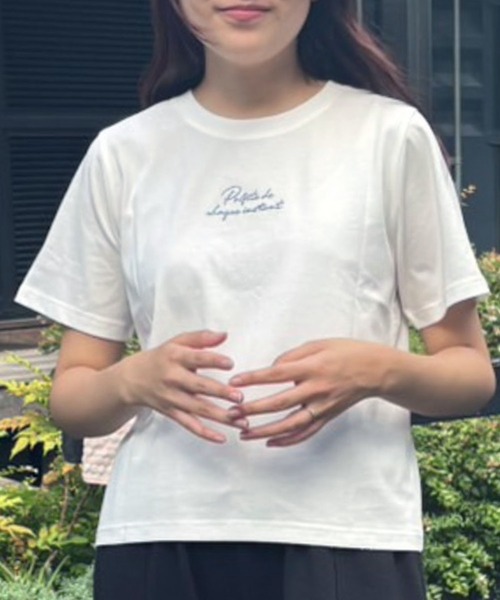 RETRO GIRL(レトロガール)の「ラメジェルプリントTEE(Tシャツ/カットソー・レディース・イエロー/チャコールグレー/オフホワイト・FREE)」の4枚目の写真