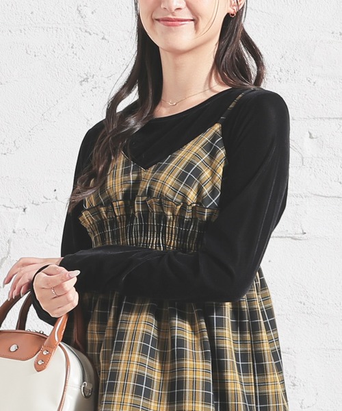 Honeys(ハニーズ)の「ベロアトップス(Tシャツ/カットソー・レディース・ブラック/アイボリー/ブラウン/グレー・S/M/L)」の9枚目の写真