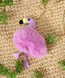 crossi | フラミンゴファーチャーム flamingo ぬいぐるみ かわいい ゆめかわ クミギ キーホルダー(チャーム)