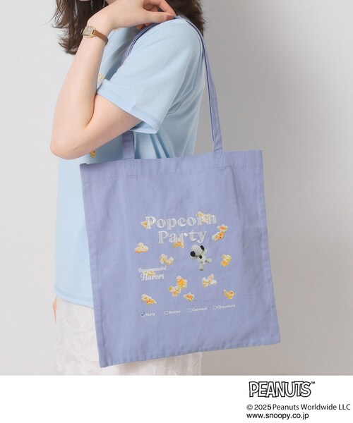 PEANUTS(ピーナッツ)の「PEANUTS別注トートバッグ(トートバッグ・レディース・グリーン系/サックスブルー/ベビーピンク/レッド系1・00)」の1枚目の写真