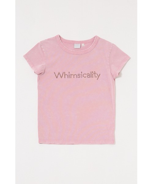 MOUSSY（マウジー）の「STUDS LOGO Tシャツ（Tシャツ/カットソー・レディース・オフホワイト/ライトブラック/ブラウン/ピンク・FREE）」の4枚目の写真