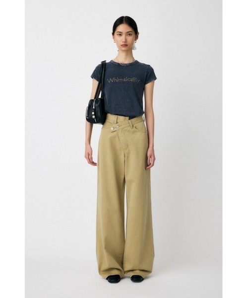 MOUSSY（マウジー）の「STUDS LOGO Tシャツ（Tシャツ/カットソー・レディース・オフホワイト/ライトブラック/ブラウン/ピンク・FREE）」の8枚目の写真