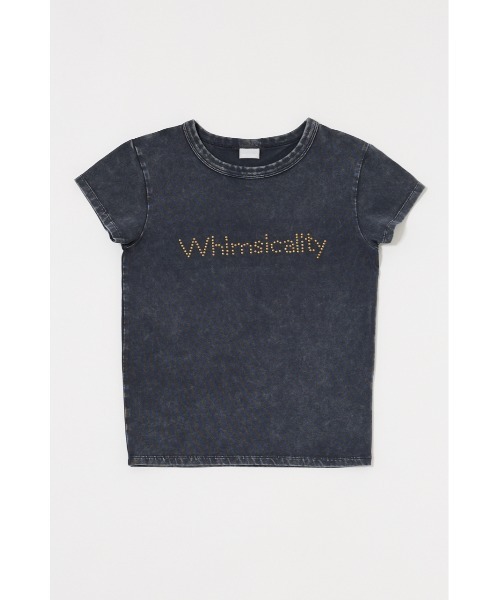 MOUSSY（マウジー）の「STUDS LOGO Tシャツ（Tシャツ/カットソー・レディース・オフホワイト/ライトブラック/ブラウン/ピンク・FREE）」の11枚目の写真