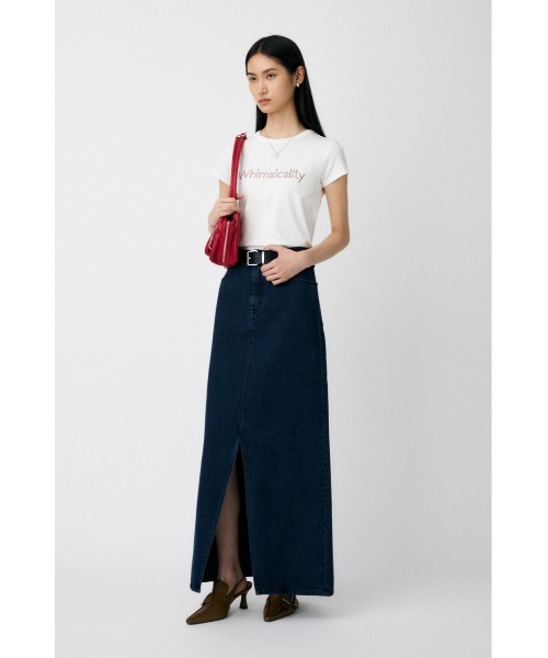 MOUSSY（マウジー）の「STUDS LOGO Tシャツ（Tシャツ/カットソー・レディース・オフホワイト/ライトブラック/ブラウン/ピンク・FREE）」の14枚目の写真