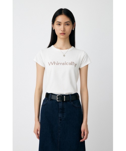 MOUSSY（マウジー）の「STUDS LOGO Tシャツ（Tシャツ/カットソー・レディース・オフホワイト/ライトブラック/ブラウン/ピンク・FREE）」の16枚目の写真